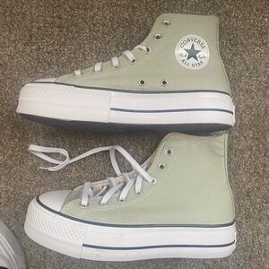 Sage Green Platform Converse